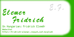 elemer fridrich business card
